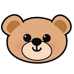 Cute Bear Face Clipart – Cartoon Style