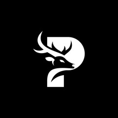 Obraz premium letter P deer logo