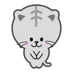 お辞儀をするネコ（灰色Aパターン）