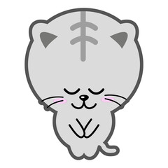 お辞儀をするネコ（灰色Bパターン）