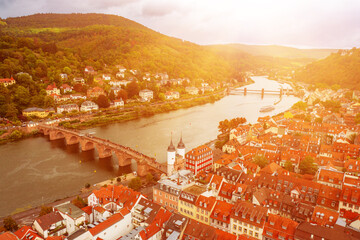 Aerial View of Heidelberg, travel concept, Germany