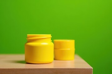 green glass bottles on yellow