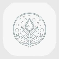 Vector set of design elements, logo design template, icons and badges for natural and organic cosmetics in trendy linear style - cruelty free, organic