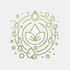 Vector set of design elements, logo design template, icons and badges for natural and organic cosmetics in trendy linear style - cruelty free, organic