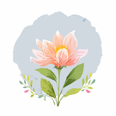 Vector set of minimalist design elements, flowers, doodles, scribbles - abstract background elements for branding, packaging, prints and social media posts