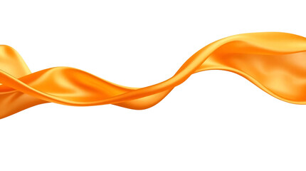 Orange silk cloth flying isolated on transparent background