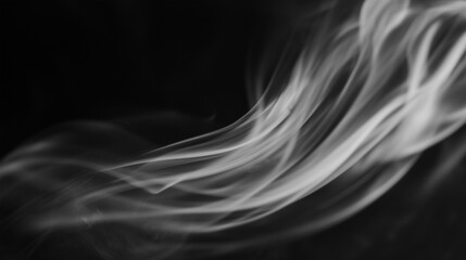 Swirling steam in monochrome, an abstract dance of light and shadow