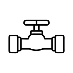 Plumbing valve icon in simple line art style