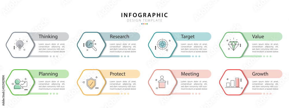Poster timeline creator infographic template. 8 step timeline journey, calendar flat simple infographics de
