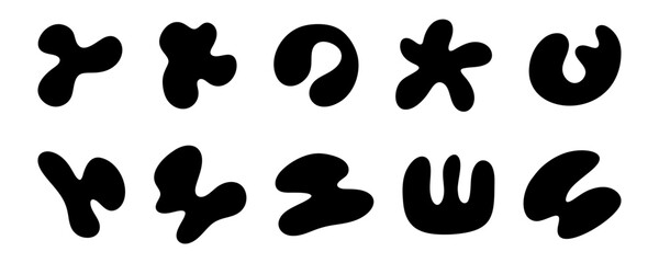 Smooth monochrome liquid abstract shapes create a unique visual experience showcasing fluidity and forms in a captivating arrangement.