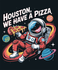 Pizza Astronaut in Space – Funny Sci-Fi Tee Graphic Design