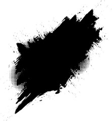 Obraz premium black brush painting banner label grunge graphic element