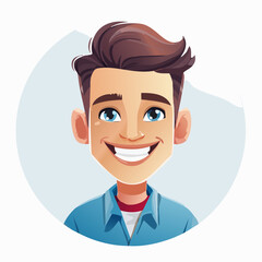 Vector logo design template and graphic elements for advertising, branding, posters and banners, funny cartoon characters, man illustrations with smiling