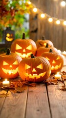 Obraz premium Halloween background with pumpkin and Halloween night background