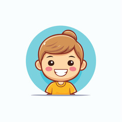 Vector logo design template and graphic element for advertising, branding, posters and banners, funny cartoon illustration with smiling character