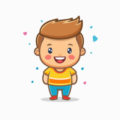 Vector logo design template and graphic element for advertising, branding, posters and banners, funny cartoon illustration with smiling character and mascot,