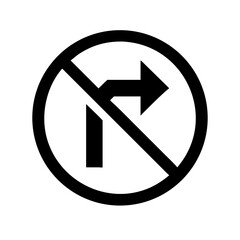 No right turn road sign 