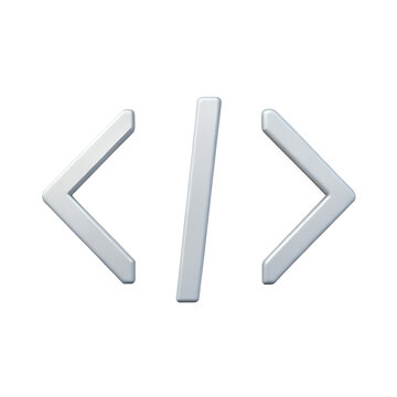 Coding Brackets Without Text Icon isolated on transparent background