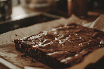 A batch of homemade brownies classic fudgy rich chocolate textures