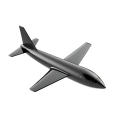 3d rendering black color small toy airplane isolated on white,  isolated transparent png