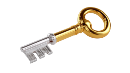 Golden Key to Success: A gleaming golden key rests, a symbol of opportunity, access, and unlocking potential, awaiting the turning of a new chapter.
