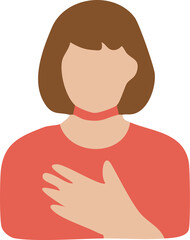 Woman with Hand on Chest