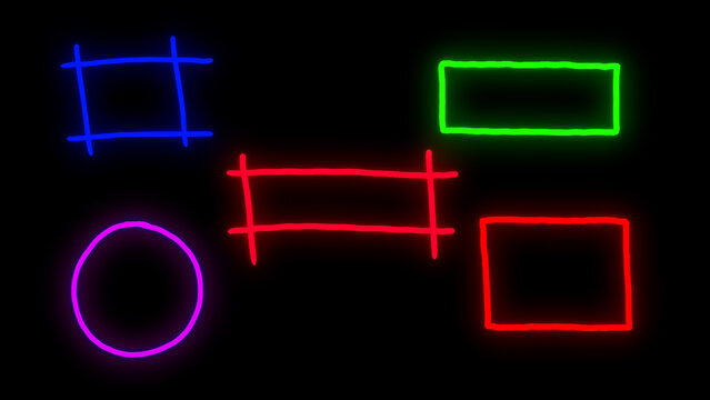 Neon Shape Doodle Elements