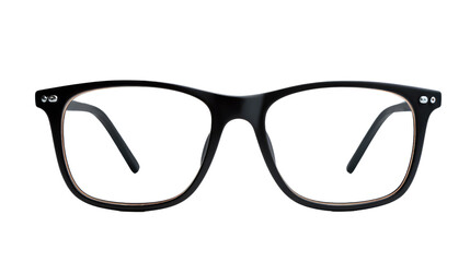 Stylish Eyeglasses: Classic black eyeglasses, epitomizing modern fashion and intellectual charm, stand alone with a touch of elegance and sophistication.