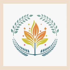 Vector border and frame element, pattern in simple floral wavy and groovy naive style, ocean and vacation theme, flowers and plants, floral botanic hand drawn design templates, modern art prints