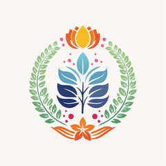 Vector border and frame element, pattern in simple floral wavy and groovy naive style, ocean and vacation theme, flowers and plants, floral botanic hand drawn design templates, modern art prints