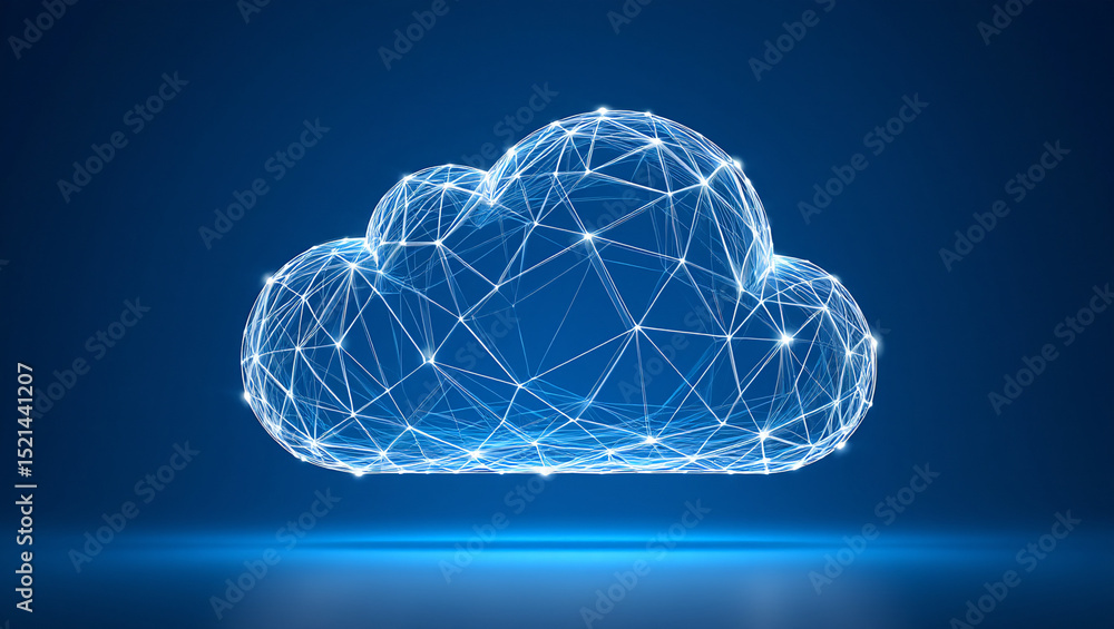 Poster cloud computing technology network concept digital data storage innovation