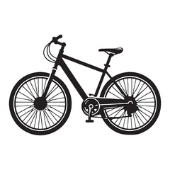 Fototapeta premium Clean-lined Bicycle silhouette with vintage charm – Bicycle illustration – Minimalist Bicycle vector – Vehicle silhouette