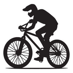 Fototapeta premium Classic Bicycle silhouette in perfect balance – Bicycle illustration – Minimalist Bicycle vector – Vehicle silhouette