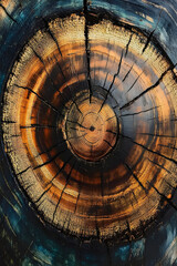 Abstract Tree Rings Wall Art, Modern Painting Wood Tree Rings Poster, Colorful Tree Ring Wall Decor