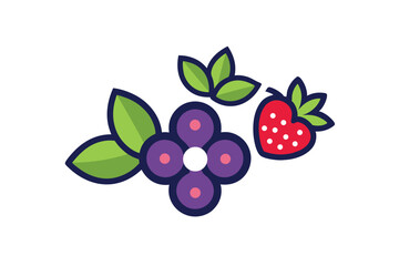 vector illustration of a berries and blooms