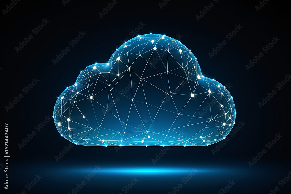 Aufkleber cloud computing technology digital data storage network security concept art