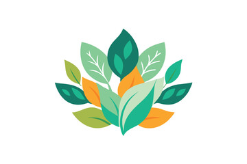 green leaves isolated on white