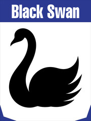 Elegant Black Swan Silhouette for Graceful Designs