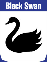 Elegant Black Swan Silhouette for Graceful Designs
