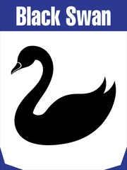 Elegant Black Swan Silhouette for Graceful Designs