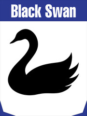 Elegant Black Swan Silhouette for Graceful Designs