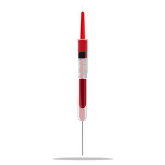 Fototapeta premium Syringe with Red Liquid for Medical Injection Treatment Healthcare and Scientific Research on White Background