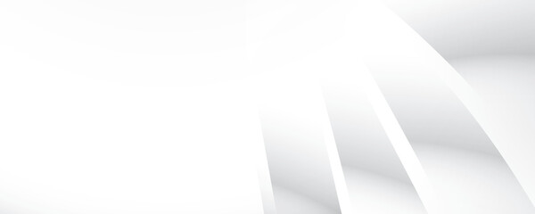 Abstract white and gray color, modern design stripes background with curve lines. Vector illustration.	