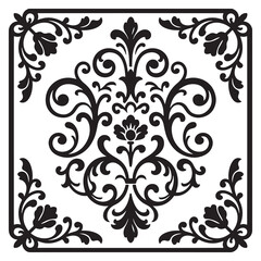 Floral design elements with vintage ornaments and seamless decorative patterns