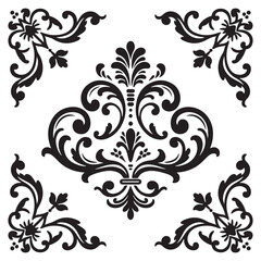 Floral ornament design with vintage vector elements and decorative nature patterns