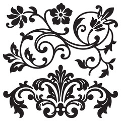 set of floral elements