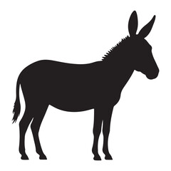 Donkey vector illustration standing isolated on white background