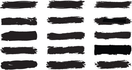 Big collection of grunge black paint, ink brush strokes. Brushes, lines, brush, strokes, grunge, dirty, backdrop. Grunge backgrounds set.