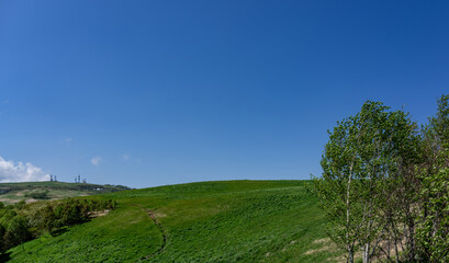 Panoramic view of Kijihiki Highland in Hokuto city, Hokkaido, Japan