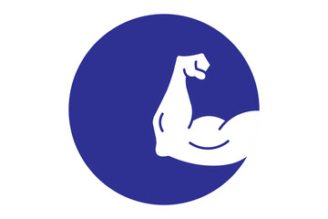Strong muscular arms vector icon. Gym logo. Bodybuilding fitness concept. Strong power icon, muscle arms, bodybuilding icon - stock vector.